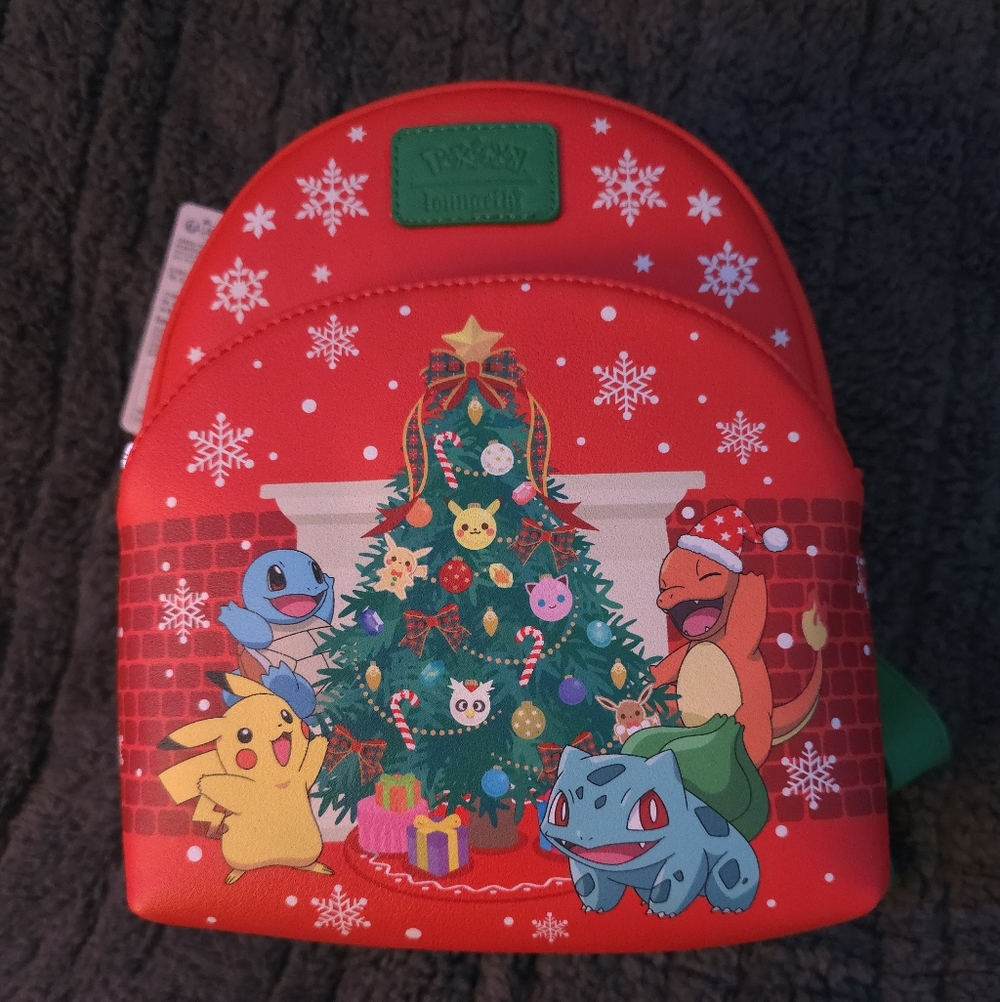 Loungefly Red Pokémon Holiday Mini Backpack